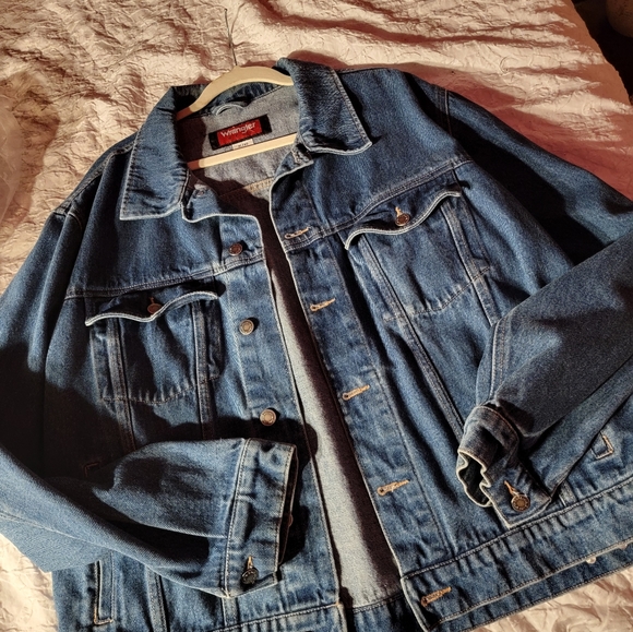 Wranglers hero VINTAGE heavy STURDY Denim Jacket xl men - Picture 11 of 13